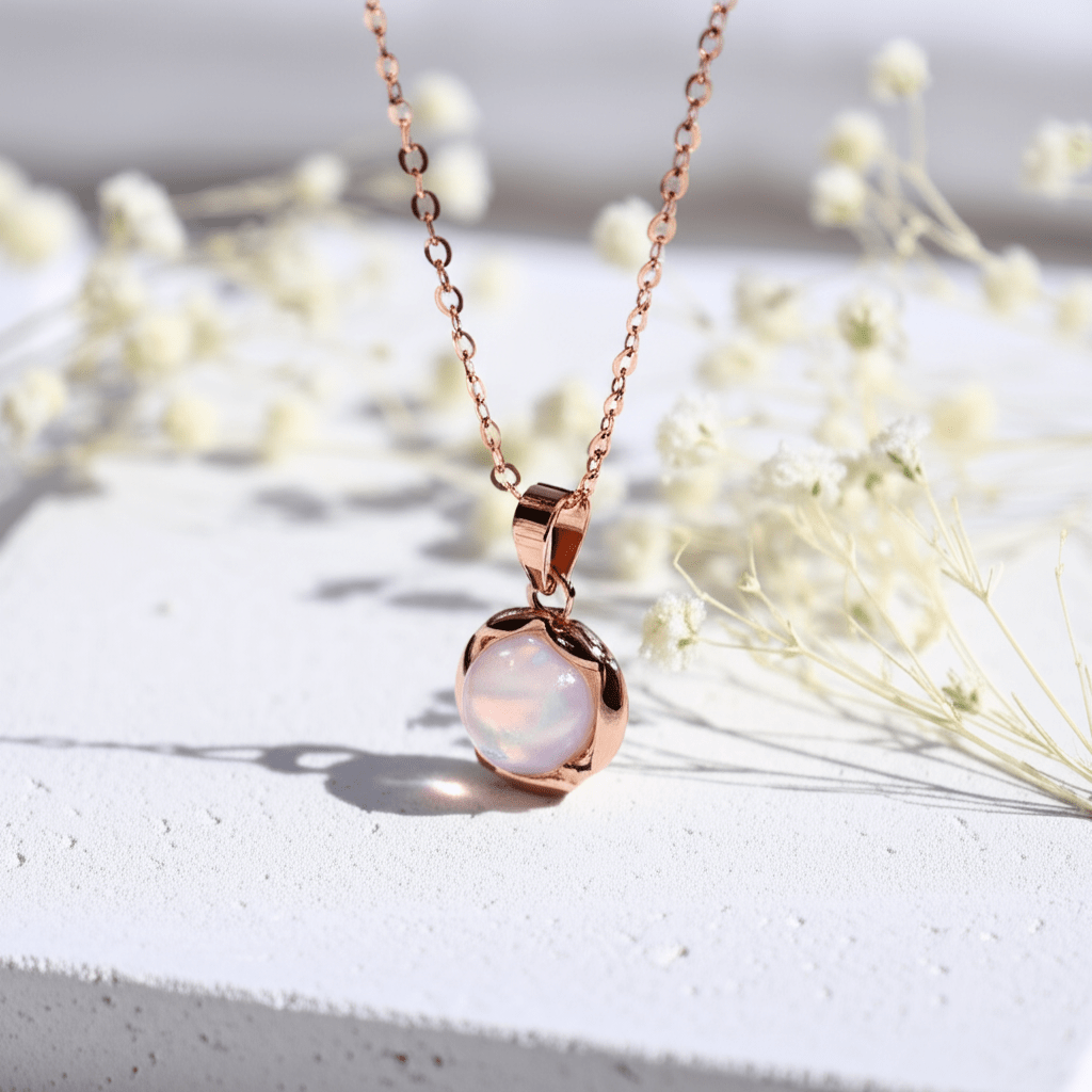 Pendentif Pierre de Lune Rose