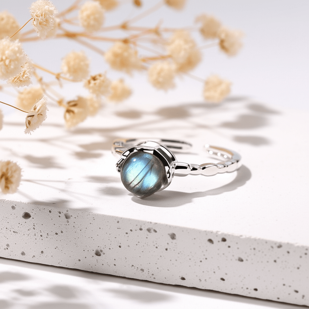 Bague Ajustable Pierre De Lune