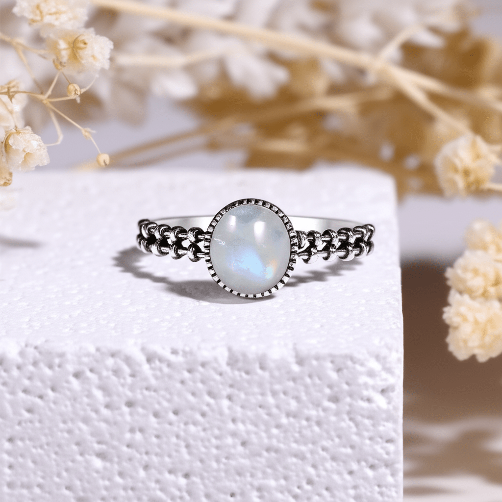 Bague Argent Pierre De Lune