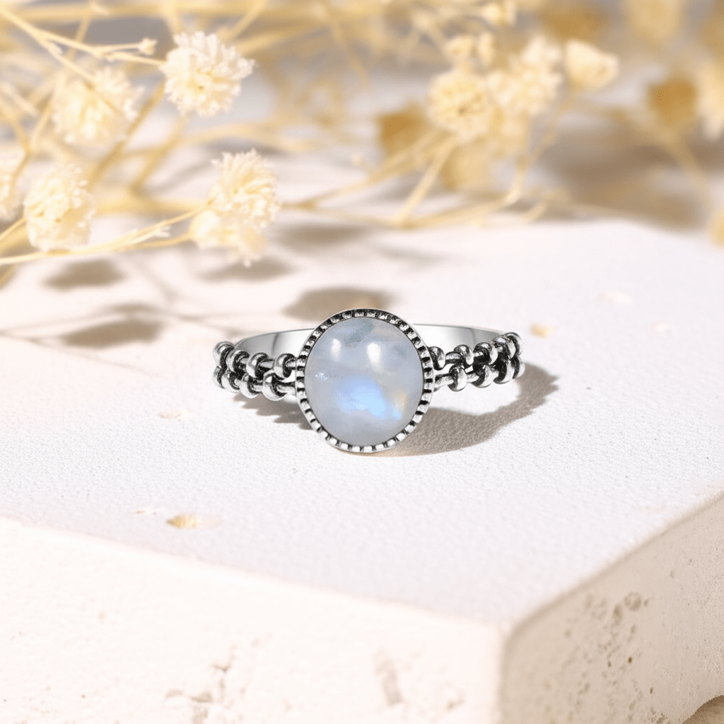 Bague Argent Pierre De Lune