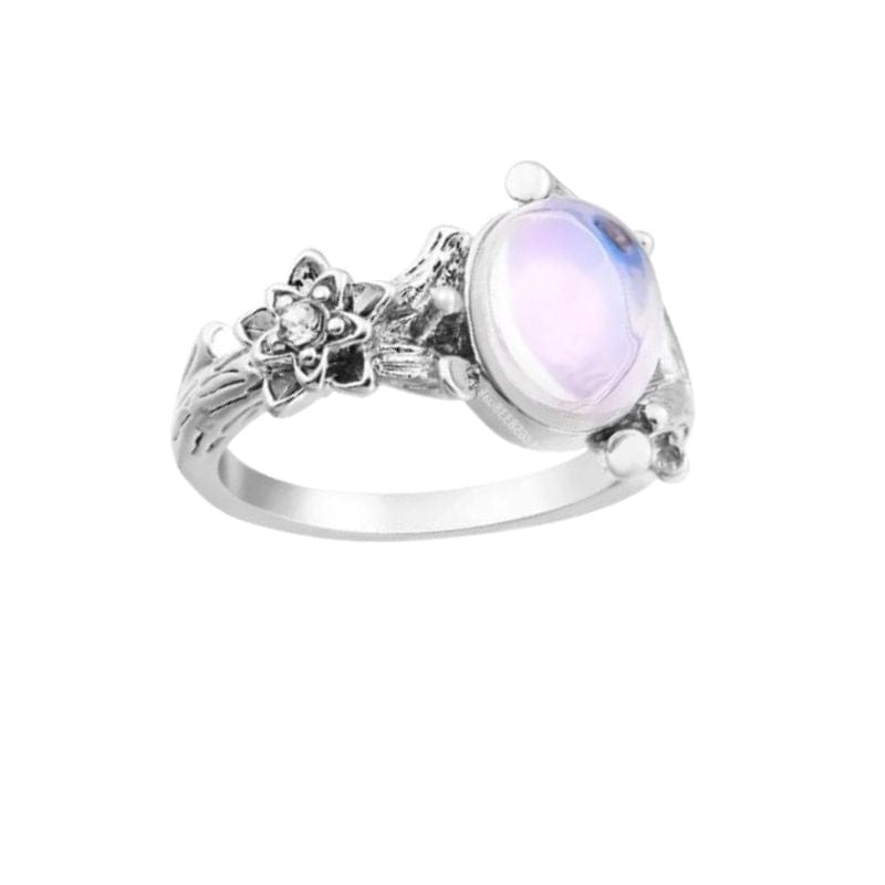 Bague Or Blanc Pierre De Lune