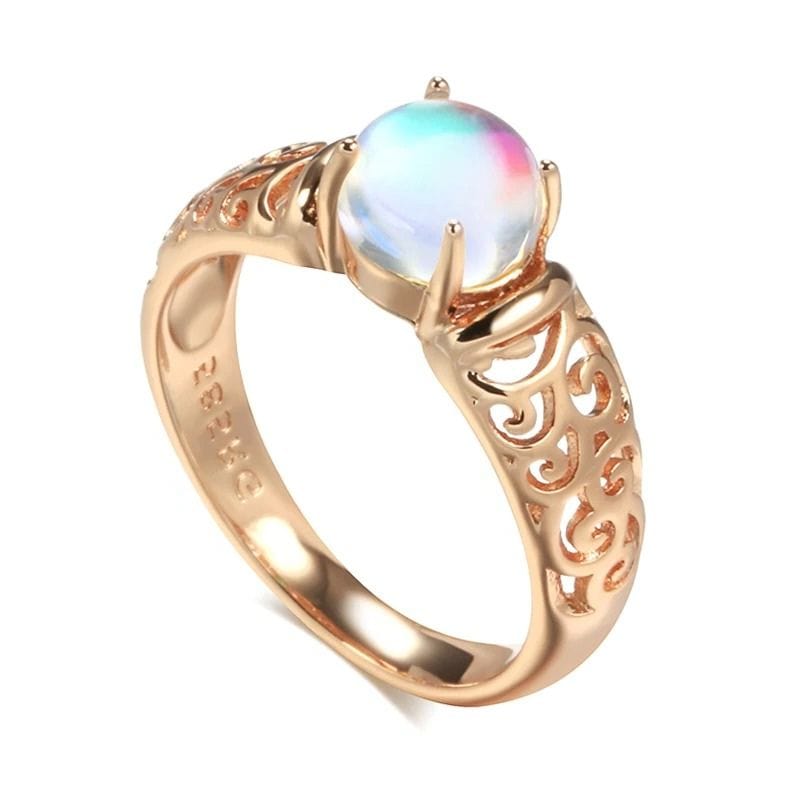 Bague Or Rose Pierre De Lune