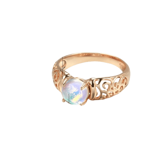 Bague Or Rose Pierre De Lune