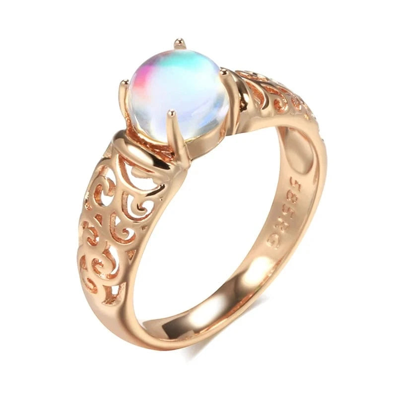 Bague Or Rose Pierre De Lune