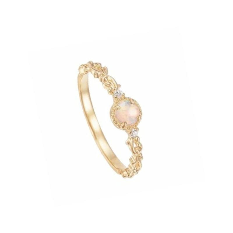 Bague Plaqué Or Pierre De Lune