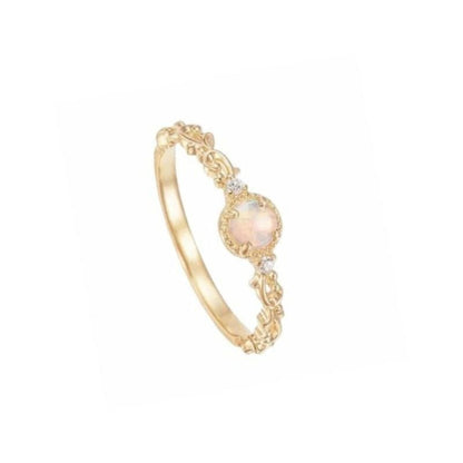 Bague Plaqué Or Pierre De Lune