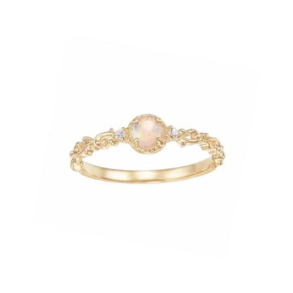 Bague Plaqué Or Pierre De Lune