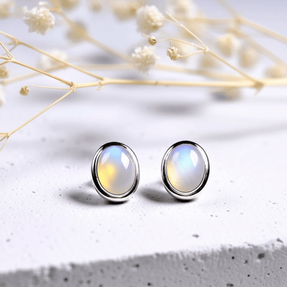 Boucles d'Oreilles Pierre de Lune Naturelle