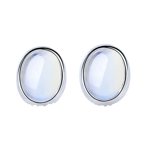 Boucles d'Oreilles Pierre de Lune Naturelle