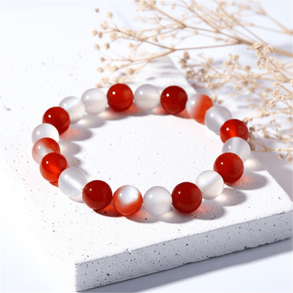 Bracelet Jaspe Rouge et Pierre de Lune