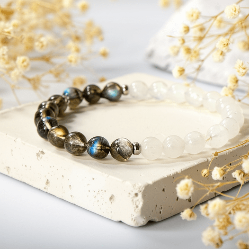 Bracelet Labradorite et Pierre de Lune
