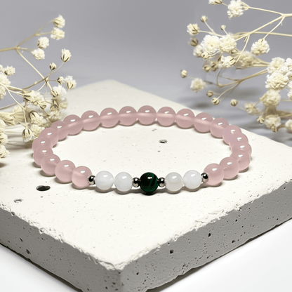 Bracelet Malachite Et Pierre De Lune