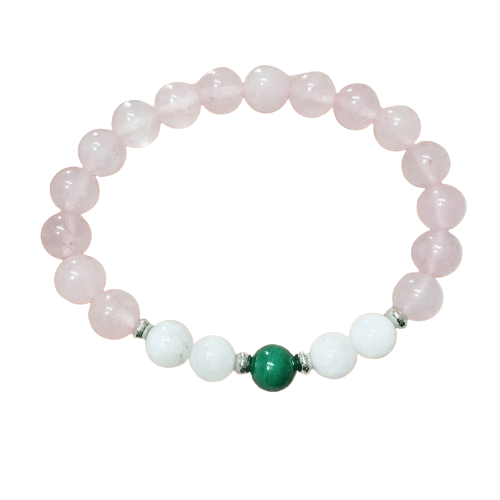 Bracelet Malachite Et Pierre De Lune