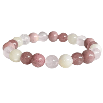 Bracelet Quartz Rose Et Pierre De Lune