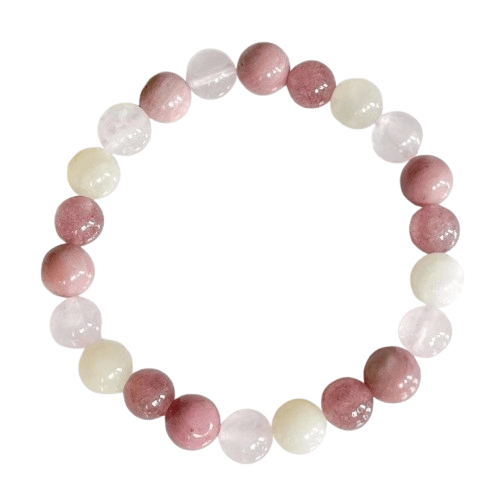 Bracelet Quartz Rose Et Pierre De Lune