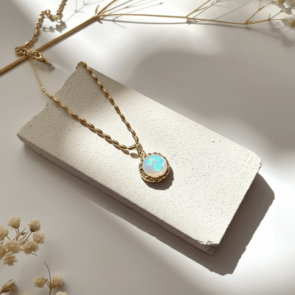 Pendentif Pierre De Lune Et Or