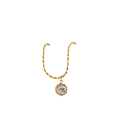 Pendentif Pierre De Lune Et Or
